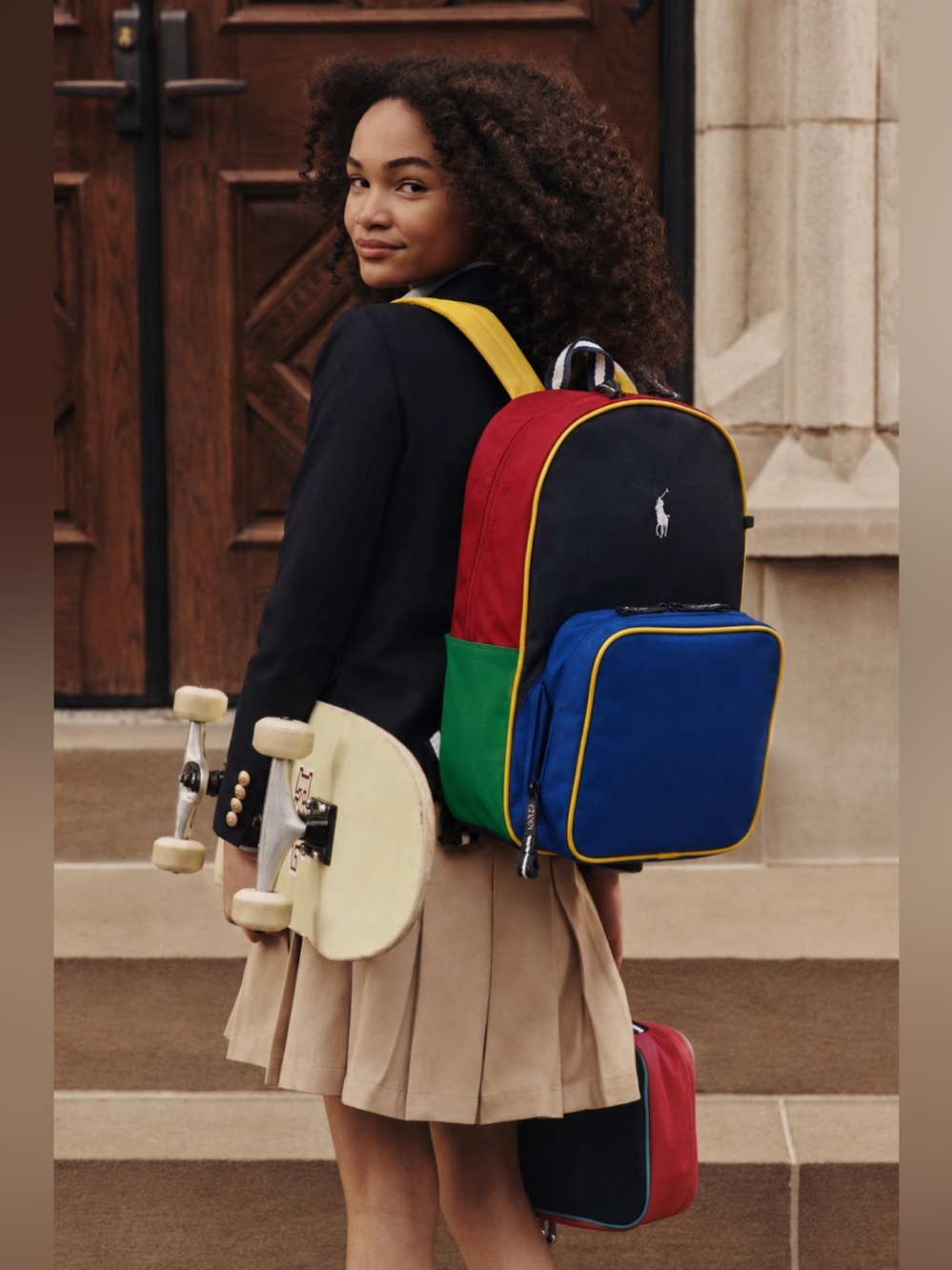 NWT Polo Ralph Lauren Colorblock Backpack Lunch Bag Pencil Case Set
